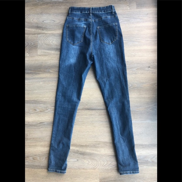 Fashion Nova Dark Wash High Waisted Skinny Jeans - Picture 4 of 7